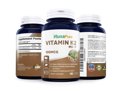 Vitamin k2 deficiency, dosage and supplementation. Vitamin K2 MK7 100mcg 200 Veggie Caps (Non-GMO, Vegetarian ...