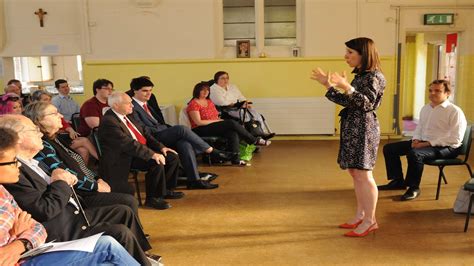 Labour Leadership Contender Liz Kendall Faces Up To Challenge Of Lost Supporters While Speaking