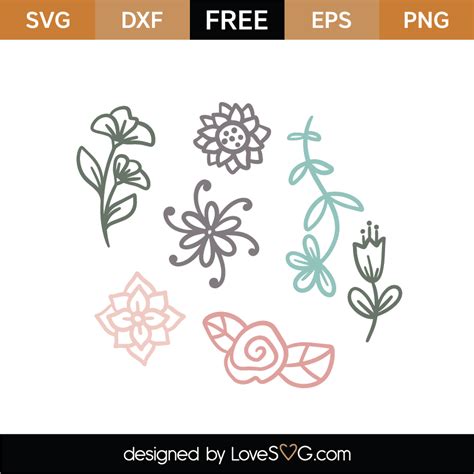 Free 64 Cute Flower Svg SVG PNG EPS DXF File