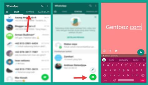 Cara Membuat Status Di WhatsApp 2 Gentooz