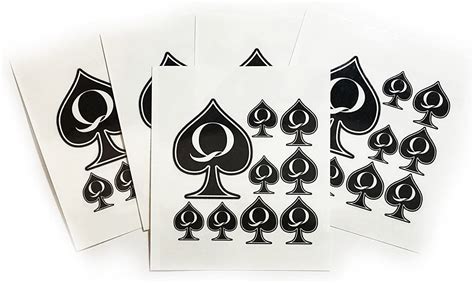 5 sheet queen of spades temporary tattoo pack total 45 qos tattoos au beauty