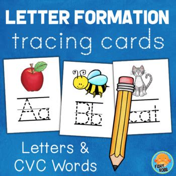 letter formation tracing cards letters cvc words