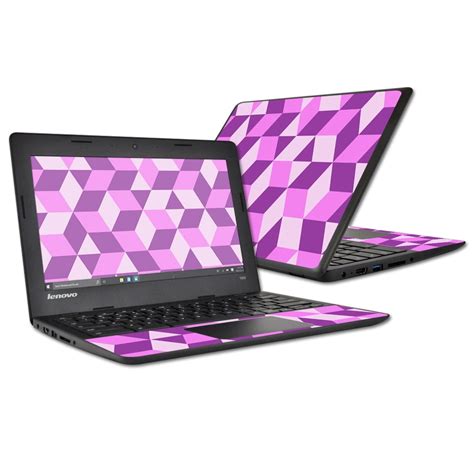 Skin Decal Wrap For Lenovo 100s Chromebook Pink Geo Tile