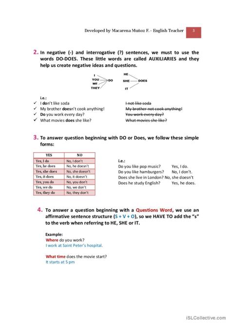 Present Simple Handout And Worksheet English Esl Worksheets Pdf And Doc