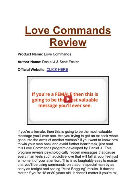 Love Commands Review Love Commands Review Love Command Program