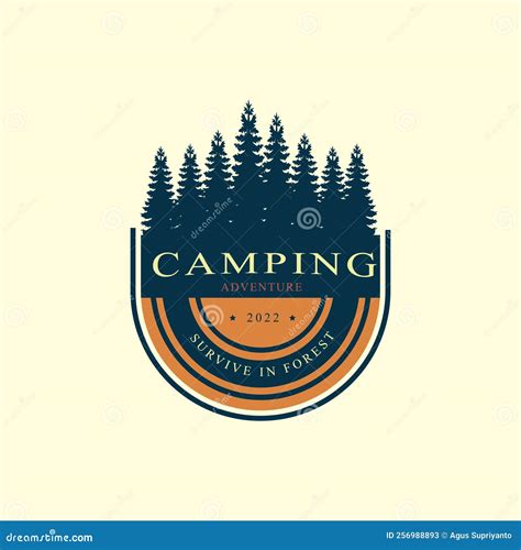 logo for camping adventure camping t camping and outdoor adventure emblem stock