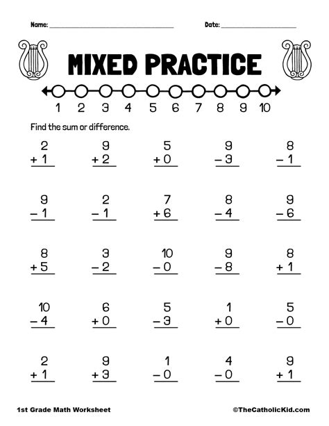 Mixed Practice Math Worksheet