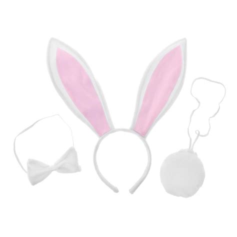 3pcs Woman Girls Rabbit Bunny Ears Headband Tail Bow Tie For Cosplay