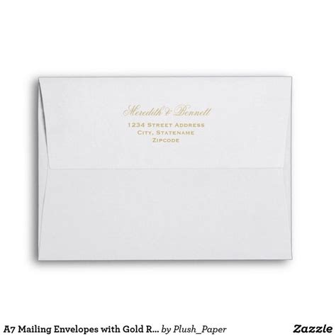 Elegant Gold Wedding Mailing Envelope Zazzle Com Mailing Envelopes