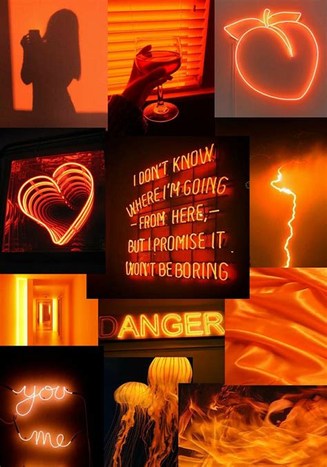 Neon Orange Aesthetic 🧡💫 Orange Aesthetic Neon Aesthetic Wallpaper