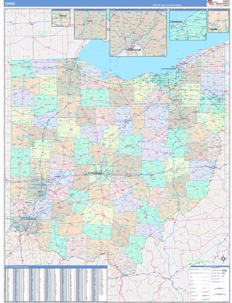 Ohio 5 Digit Zip Code Maps Color Cast