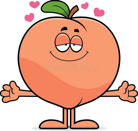 Cartoon Peach Hug Stock Vector Illustration Of Affection