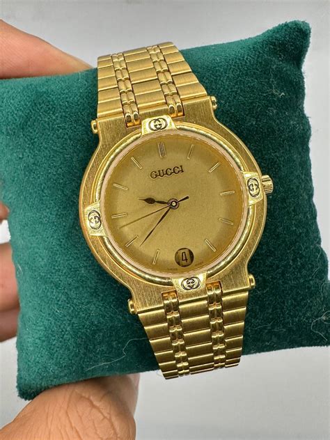 Gucci Vintage 18k 1990 All Gold Gucci Watch 9200m Near Mint Grailed