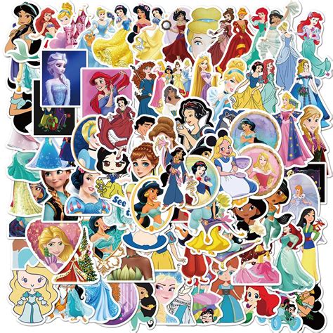 100pcs Disney Princess Sticker Pack Waterproof Sticker Set Etsy