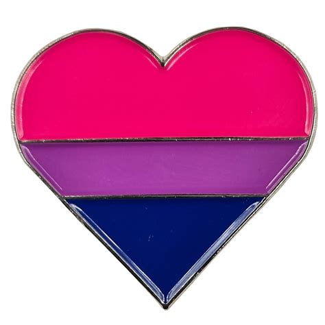 Bisexual Flag Silver Metal Heart Lapel Pin Badge Uk