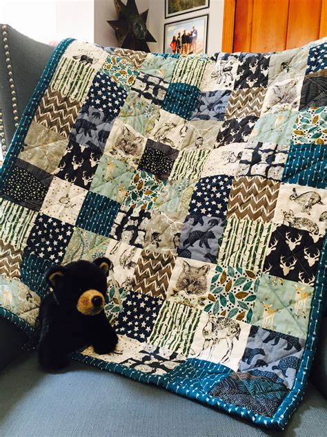 My Version Of Woodland Themed Baby Boy Quilt Baby Boy Quilt Patterns