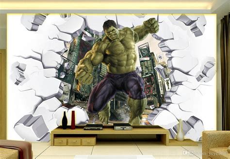 Wallpapers For Living Room 3d Solid Hulk Broken Into The
