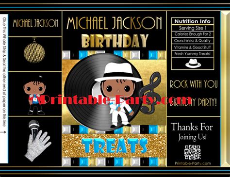 michael jackson birthday printables themed party decorations