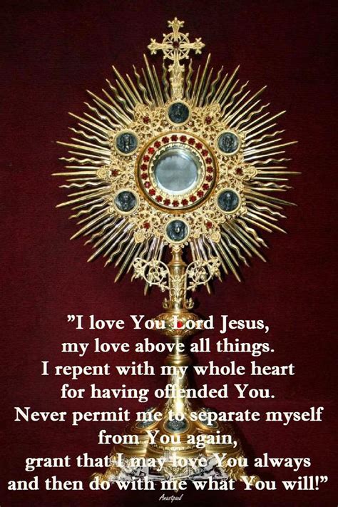 A Prayer To Jesus In The Blessed Sacrament