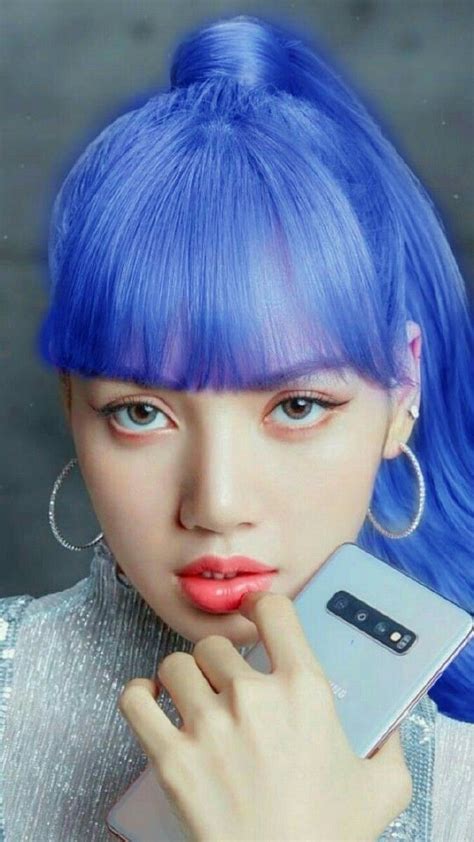 blackpink lisa blue hair i did blue hair hair scary wallpaper