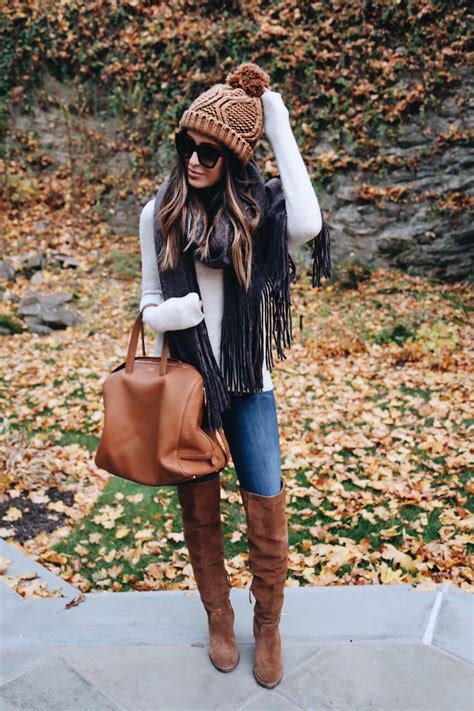 15 Stylish Fall Outfits With Cognac Boots Fall Outfits Thanksgiving