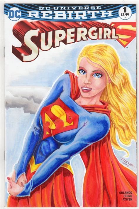 Supergirl 1 Rebirth Sketch Cover Original Art 2016 Dc Beautiful