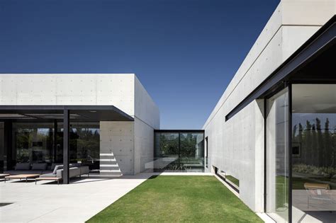 A Modern House Composed Of Two Concrete Structures