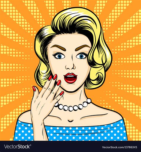 Surprised Woman Pop Art Style Royalty Free Vector Image