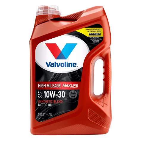 Valvoline High Mileage With Maxlife Technology Sae 10w 30 Synthetic