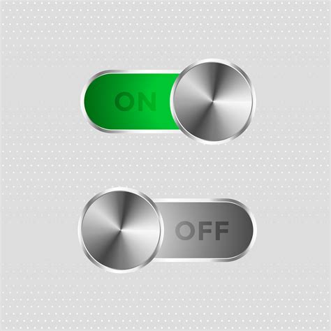 Metal Toggle Switch On And Off Button Download Free Vector Art Stock
