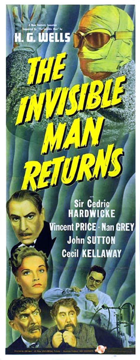 The Invisible Man Returns 1940 Movie Poster Classic Horror Movies