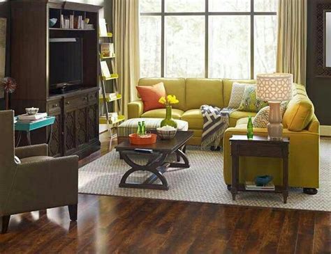 Colorful Living Room Yellow Couch Sectional