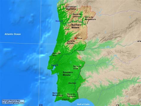 Geographical Map Of Portugal Topography And Physical Features Of Portugal