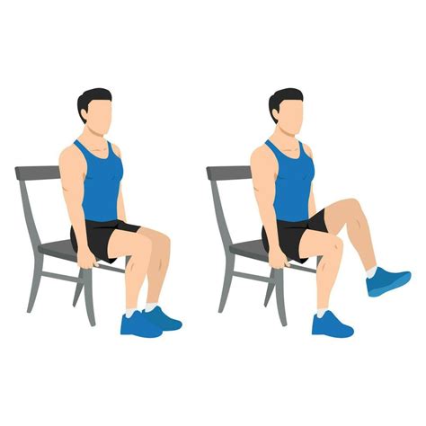 Man Doing Seated Knee Lifts Or Seated Knee Elevations 24792920 Vector
