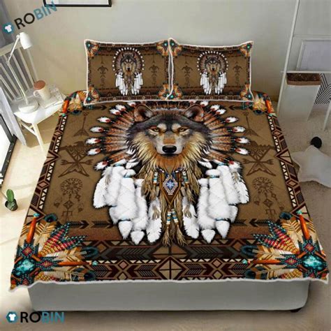 Native American Wolf 3d Print Bedding Set Robinplacefabrics