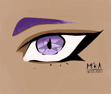 An Anime Eye With Purple And White Colors