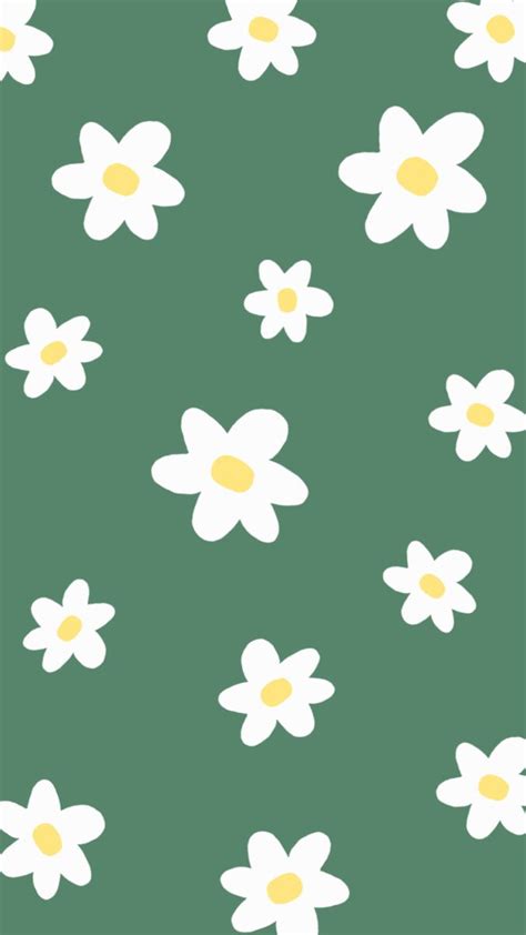 Green Daisy Wallpaper Daisy Wallpaper Simple Wallpapers Pink