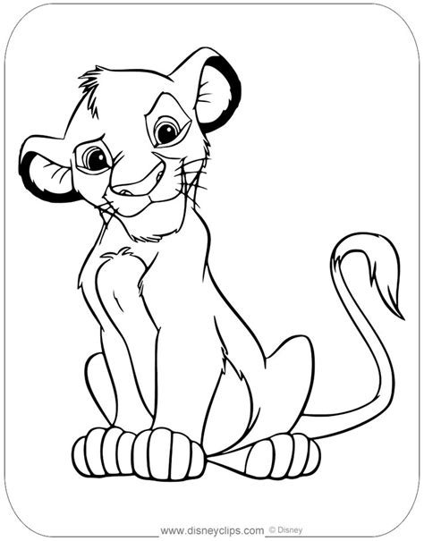Coloring page of Young Simba from Disney's The Lion King #disney, #