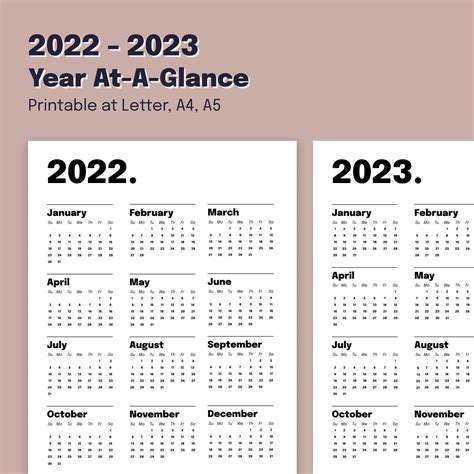 2022 2023 Two Year Calendar Free Printable Word Templates Collect