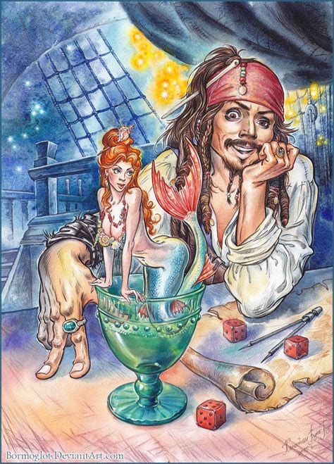 Pirates Of The Caribbean Art Captain Jack Sparrow And Mermaids