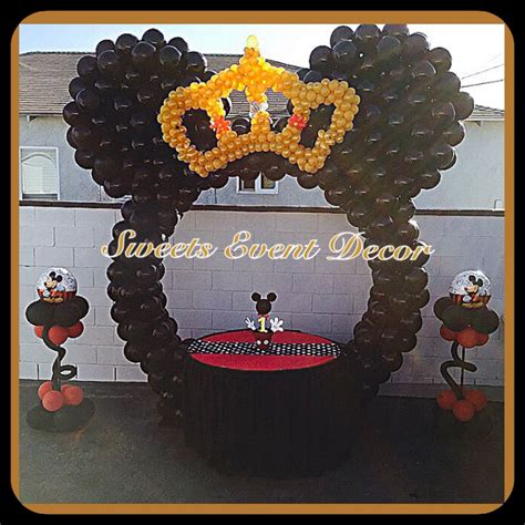 Or plan a theme party like a luau, fiesta, pirate party, carnival, sports party or western theme party. Prince Mickey Mouse Theme Decor by: Sweets Event Decor ...