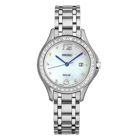 Seiko Womens Diamond Bezel Solar Powered Watch Brownes Jewelers