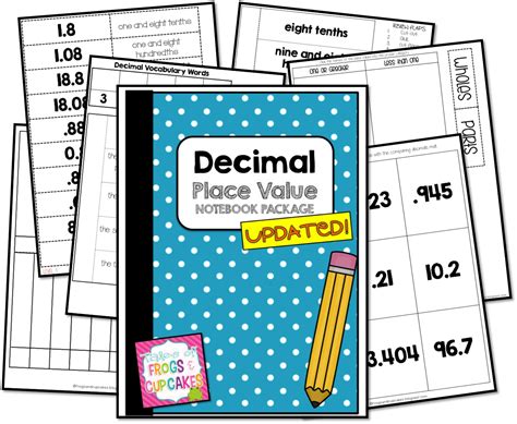 Tales Of Frogs And Cupcakes Decimal Place Value Notebook Bundle