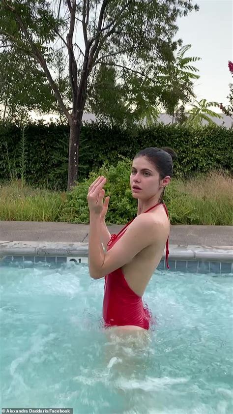 Alexandra Daddario Flaunts Some Side Boob While Frolicking In The Pool