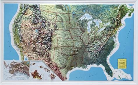 Rand Mcnally Us Raised Relief Map From