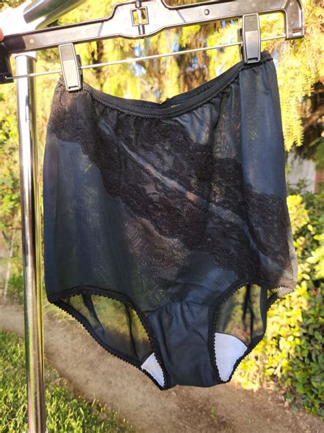 vtg hi waist classy granny panties shiny smooth nylon lace on front undies ebay