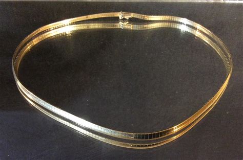 Lot 14k Yellow Gold Omega Necklace