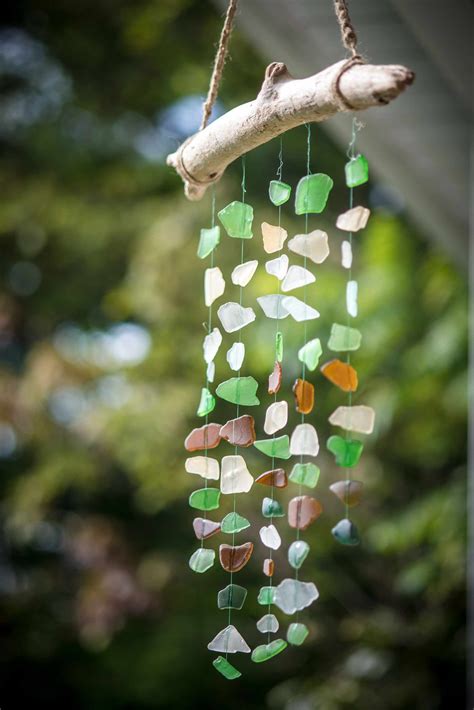 How To Make A Sea Glass And Driftwood Mobile Sea Glass Diy Sea Glass Crafts Sea Glass Decor