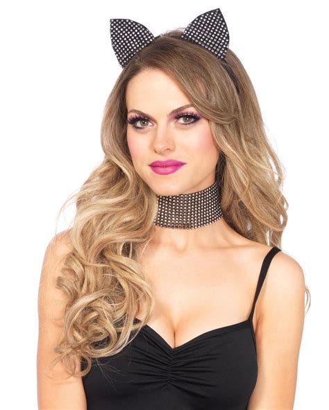 Rhinestone Cat Kit Cat Ear Headband Cat Headband Cat Woman Costume