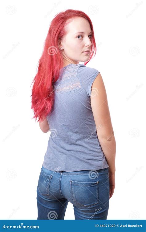Young Woman Seen From Behind Stock Image Image Of Camera Lady 44071029